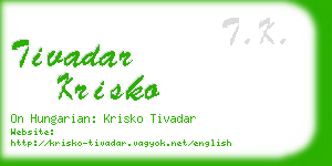 tivadar krisko business card